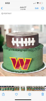 NFL football themed acrylic cake topper - Charm - stylish cake sign logo | birthday party celebration Washington | DC Commanders