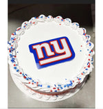 NFL football themed acrylic cake topper - Charm - stylish cake sign logo | birthday party celebration New York | NY Giants
