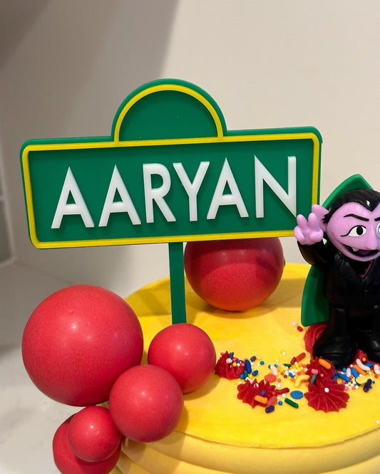 Birthday Character acrylic cake topper or Charm - stylish cake sign for baby bday - sesame | place | street | boys | girl