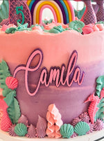 Personalized mermaid tail themed acrylic cake topper - Charm - under the sea | ocean | fin | birthday girl party celebration number age