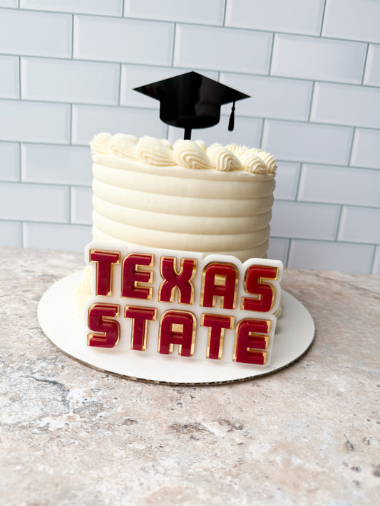 Texas State University -  Acrylic Cake Toppers