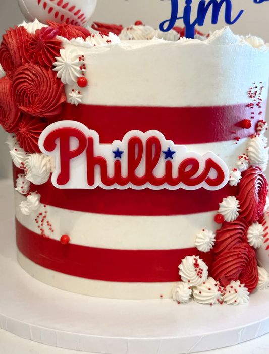 Philadelphia Phillies MLB baseball themed acrylic cake topper