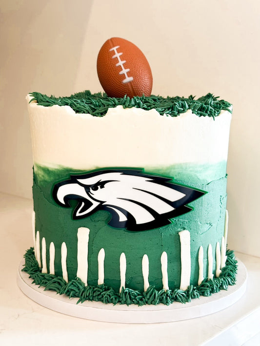 Philadelphia Eagles NFL football themed acrylic cake topper - Charm - stylish cake sign for birthday party celebration green white birds
