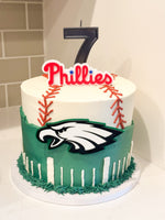 Philadelphia Eagles NFL football themed acrylic cake topper - Charm - stylish cake sign for birthday party celebration green white birds