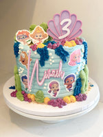 Personalized mermaid themed acrylic cake topper - Charm - under the sea | ocean | shell | birthday girl party celebration number age