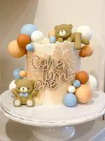 Personalized wooden painted cake topper- custom Birthday, holiday, wedding, baby shower celebration | birch charm | script