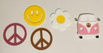 Groovy hippy 70’s birthday acrylic cake topper | Charm - stylish cake sign | two groovy | girls boys Birthday - peace | love- 5 piece set