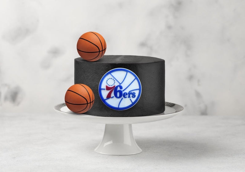 Philadelphia 76ers NBA basketball themed acrylic cake topper