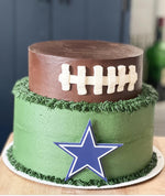 NFL football themed acrylic cake topper - Charm - stylish cake sign logo | birthday party celebration Dallas | Cowboys/ we dem boyz