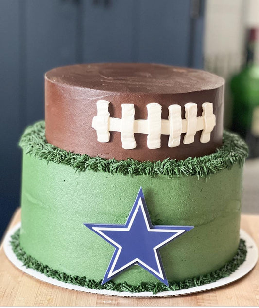 NFL football themed acrylic cake topper - Charm - stylish cake sign logo | birthday party celebration Dallas | Cowboys/ we dem boyz