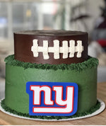 NFL football themed acrylic cake topper - Charm - stylish cake sign logo | birthday party celebration New York | NY Giants