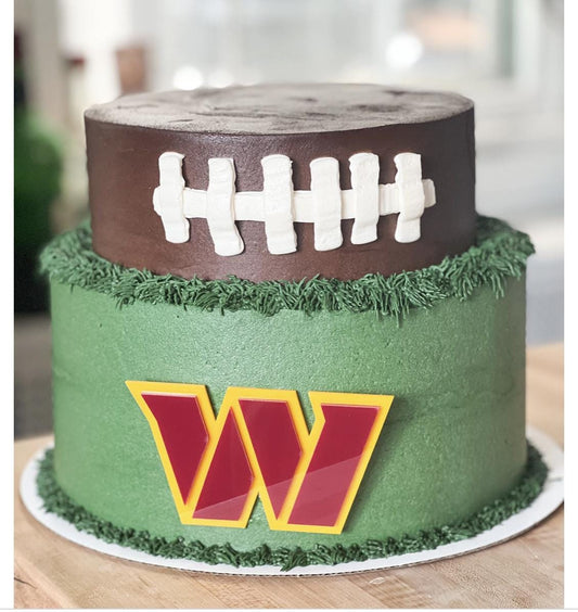 NFL football themed acrylic cake topper - Charm - stylish cake sign logo | birthday party celebration Washington | DC Commanders