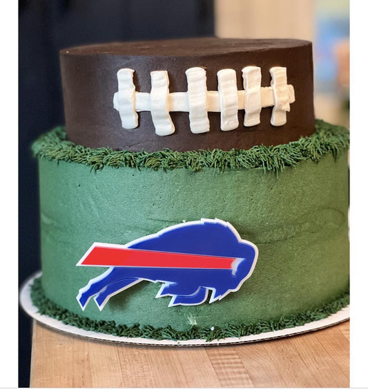 NFL football themed acrylic cake topper - Charm - stylish cake sign logo | birthday party celebration Buffalo | NY Bills