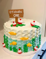 1st birthday O'Fishally One wood acrylic cake topper or Charm - stylish cake sign for baby Birthday - fishing | Fish | outdoor
