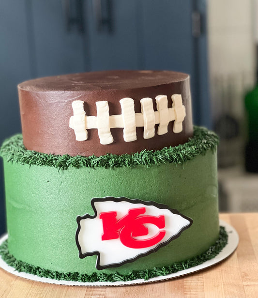 NFL football themed acrylic cake topper - Charm - stylish cake sign logo | birthday party celebration Kansas City | KC Chiefs