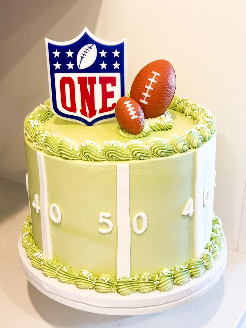 1st | 2nd birthday football acrylic cake topper NFL