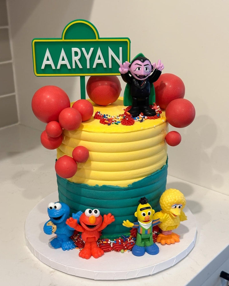 Birthday Sesame Street Character acrylic cake topper