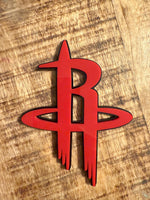 NBA basketball themed acrylic cake topper - Charm - stylish cake sign logo | birthday party celebration Houston | TX Rockets
