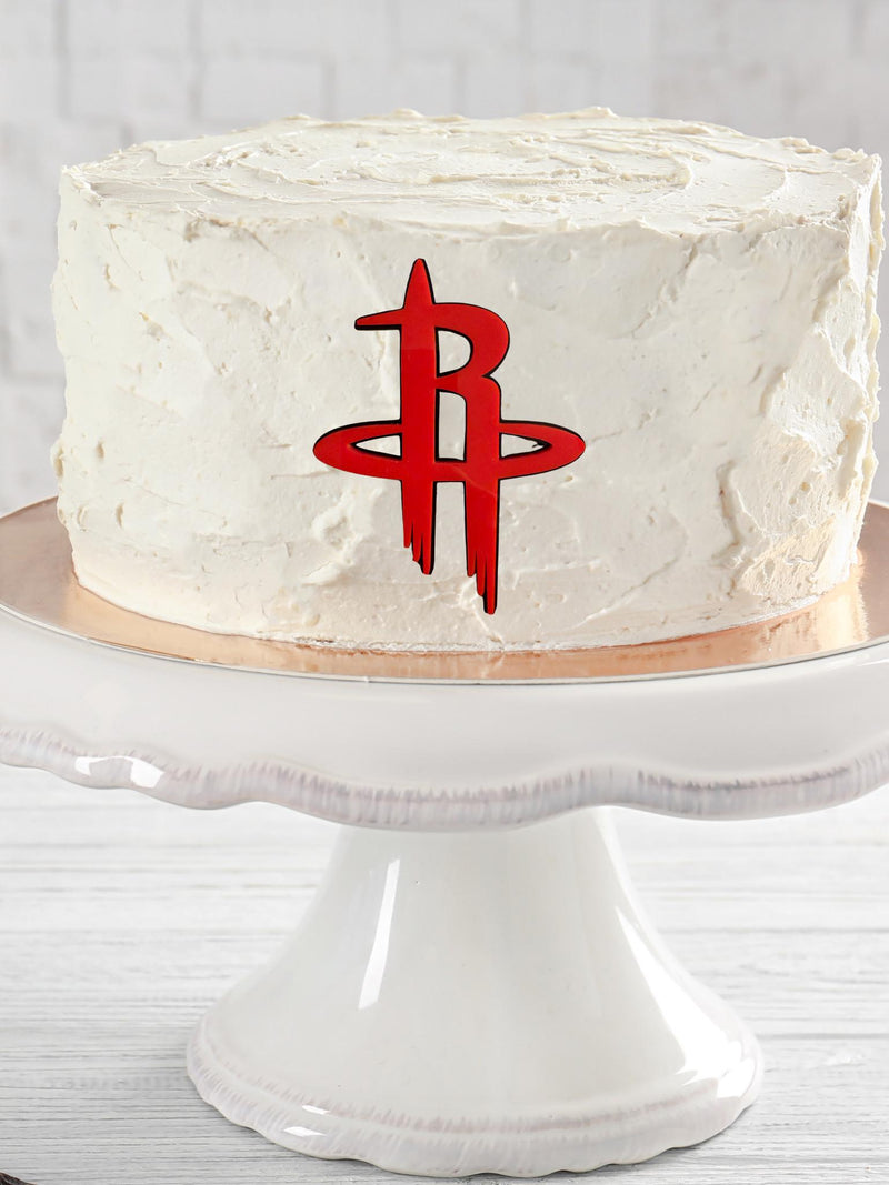 NBA basketball themed acrylic cake topper - Houston | TX Rockets