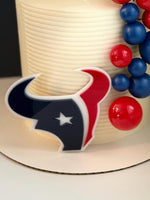 NFL football themed acrylic cake topper - Charm - stylish cake sign logo | birthday party celebration Houston | TX Texans