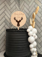 Hunting wood & acrylic cake topper | Charm - stylish cake sign for men | boys | kids Birthday | deer | outdoor | bday | hunting | antlers