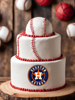 MLB baseball themed acrylic cake topper - Charm - stylish cake sign logo | birthday party celebration Houston | TX Astros