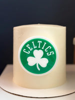 NBA basketball themed acrylic cake topper - Charm - stylish cake sign logo | birthday party celebration Boston | MA Celtics