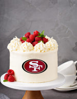 NFL football themed acrylic cake topper - Charm - stylish cake sign logo | birthday party celebration San Francisco | CA 49ers