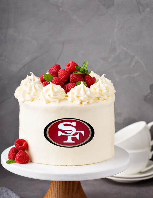 NFL football themed acrylic cake topper - Charm - stylish cake sign logo | birthday party celebration San Francisco | CA 49ers
