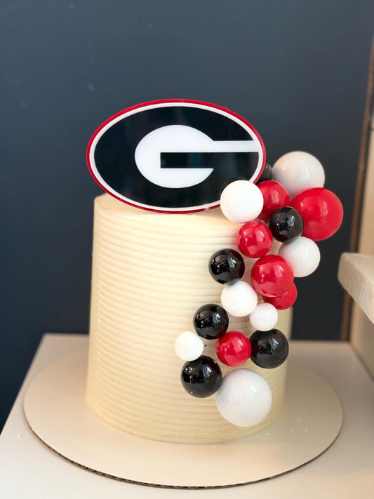 University of Georgia college themed acrylic cake topper - Charm - stylish cake sign logo | birthday party celebration graduation