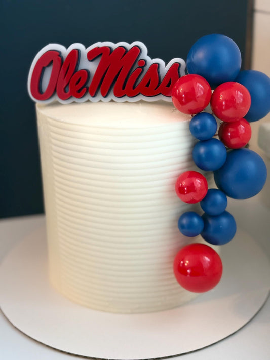 Ole Miss college university themed acrylic cake topper - Charm - stylish cake sign logo | birthday party celebration graduation