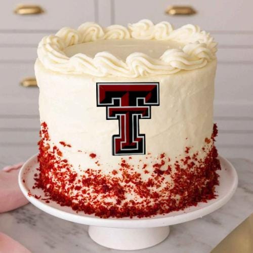 Texas Tech college university themed acrylic cake topper - Charm - stylish cake sign logo | birthday party celebration graduation